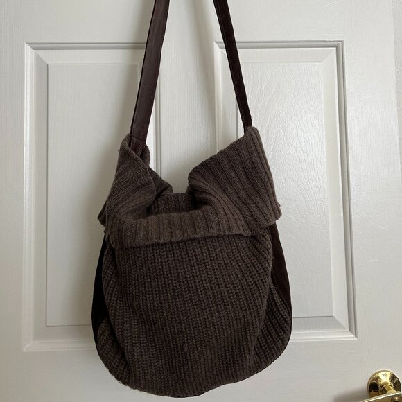 Michael Kors Suede and knit large boho tote - Picture 1 of 11